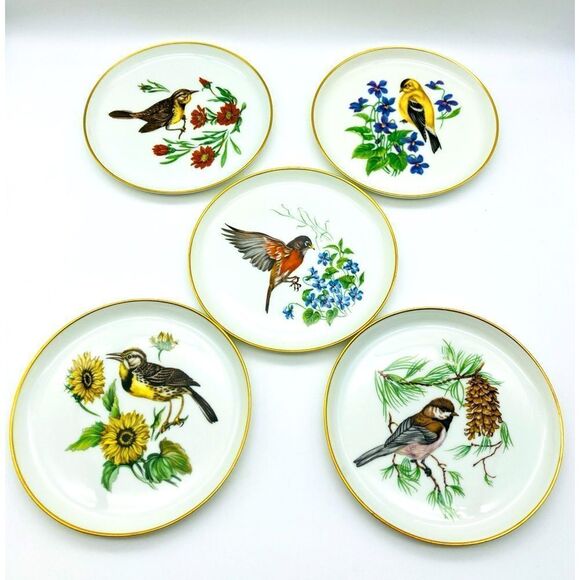 Vignaud Limoges France Set of 5 Plates - Picture 1 of 8